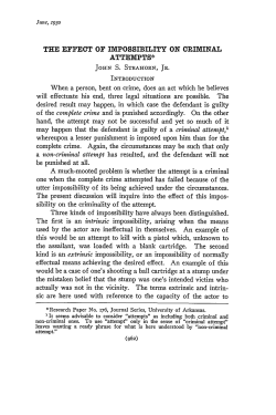 The Effect of Impossibility on Criminal Attempts