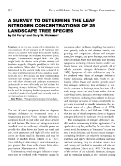 a survey to determine the leaf nitrogen concentrations of 25