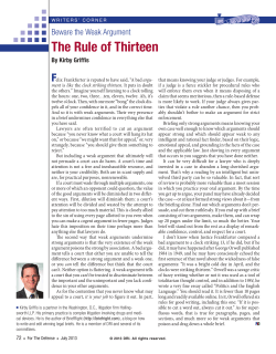 Beware the Weak Argument: The Rule of Thirteen