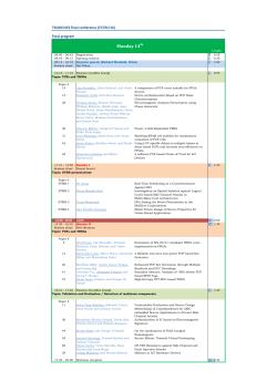 Monday 14th - TRUDEVICE 2016