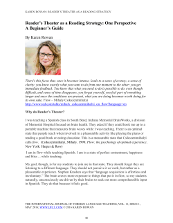 Reader`s Theater as a Reading Strategy