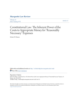The Inherent Power of the Couts to Appropriate Money for