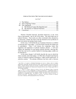 Judicial Elections: The Case for Accountability