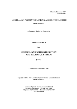 ACDES Procedures - Australian Payments Clearing Association