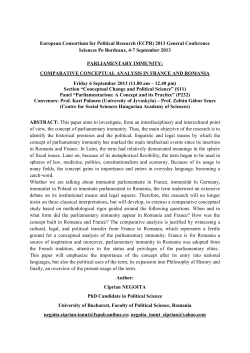 Parliamentary Immunity - European Consortium for Political Research