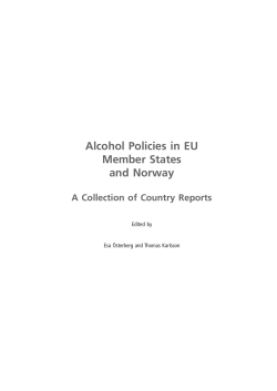 Alcohol Policies in EU Member States and Norway - Btg