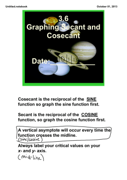 3.6 Graphing Secant and Cosecant Date:______
