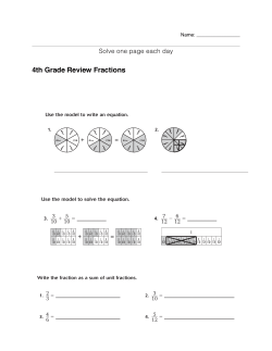 Review Fractions Common Core 4th Grade