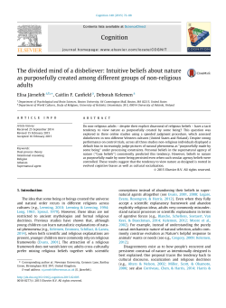 The divided mind of a disbeliever: Intuitive beliefs about nature as