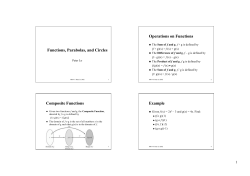 Functions, Parabolas, and Circles