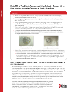 Up to 91% of third-party reprocessed pulse Oximetry Sensors Fail to