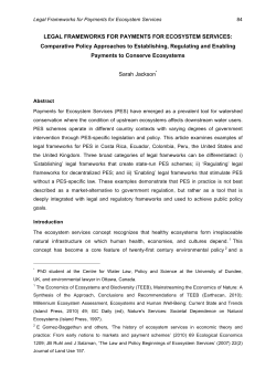 Legal Frameworks for Payments for Ecosystem Services