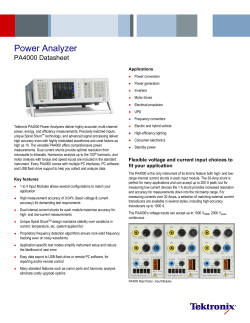 PA4000 Power Analyzer Datasheet