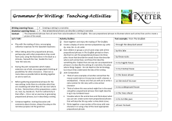 Grammar for Writing: Teaching Activities