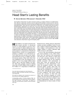 Head Start`s Lasting Benefits
