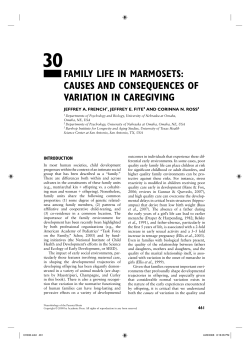 family life in marmosets: causes and consequences of variation in