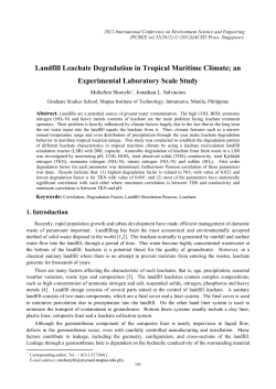 Landfill Leachate Degradation in Tropical Maritime Climate