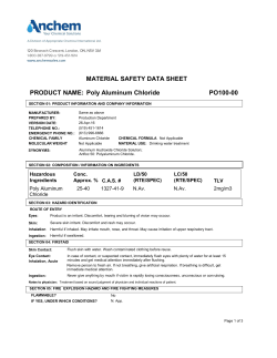 Poly Aluminum Chloride MSDS