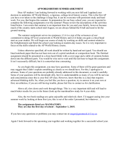 AP WORLD HISTORY SUMMER ASSIGNMENT