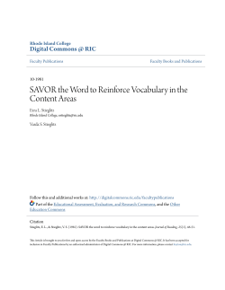 SAVOR the Word to Reinforce Vocabulary in the Content Areas