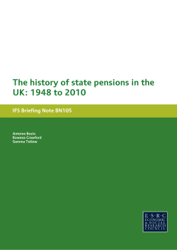 The history of state pensions in the UK: 1948 to 2010