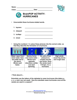 BrainPOP ACTIVITY: HURRICANES