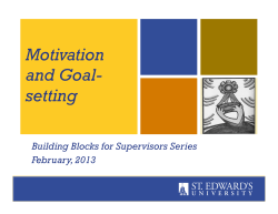 Motivation and Goal- setting