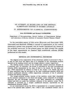 AN ATTEMPT AT MODELLING OF THE CENTRAL ALIMENTARY