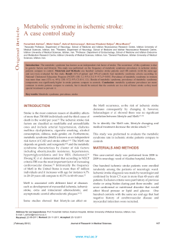 Metabolic syndrome in ischemic stroke