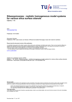Silsesquioxanes : realistic homogeneous model systems for various
