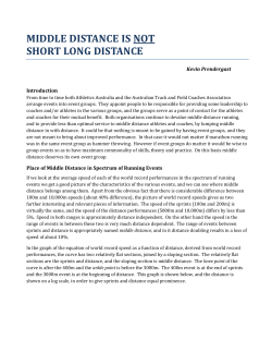 middle distance running is not - Information and resources for Vic