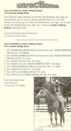 printable directions - Linda`s Riding School