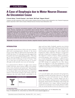 A Case of Dysphagia due to Motor Neuron Disease: An Uncommon