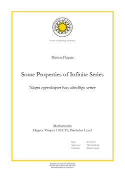 Some Properties of Infinite Series