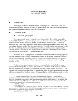 Copyright Basics - Wood Robbins, LLP