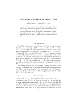 THE HOROCYCLE FLOW AT PRIME TIMES 1. Introduction If (X, T