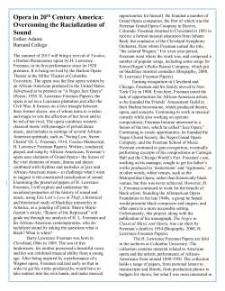 Opera in 20th Century America: Overcoming the Racialization of