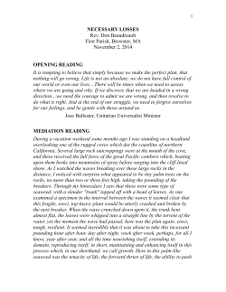 Necessary Losses - First Parish Brewster Unitarian Universalist
