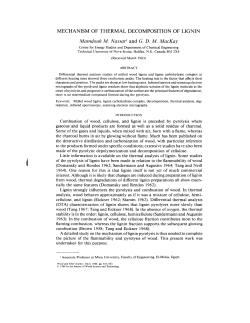 MECHANISM OF THERMAL DECOMPOSITION OF LIGNIN