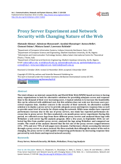 Proxy Server Experiment and Network Security