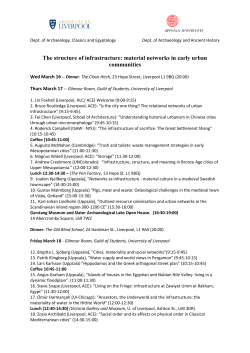 The structure of infrastructure: material networks in early urban