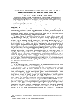 COMPARISON OF SEDIMENT TRANSPORT MODELS