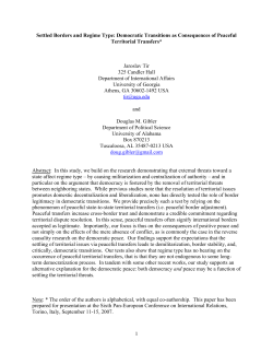 1 Settled Borders and Regime Type: Democratic Transitions as