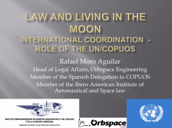 Legal regime applicable to the Moon The role of copuos