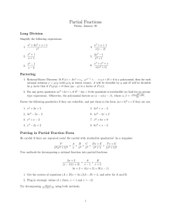 Partial Fractions