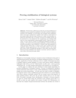 Proving stabilization of biological systems