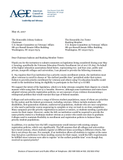 ACE Stmt FTR 5.17.17 - U.S. Senate Committee on Veterans` Affairs