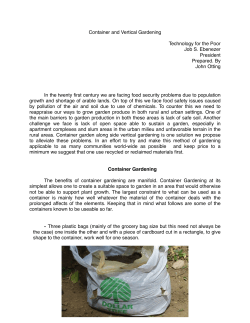 Container and Vertical Gardening Technology for the