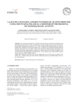 LA-ICP-MS U-Pb DATING AND REE PATTERNS OF