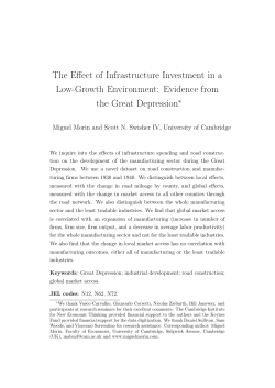 The Effect of Infrastructure Investment in a Low